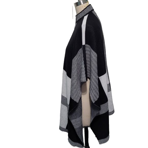 Jones Studio Kimono Womens S Black/White Colorblock Flowy Boho Chic Open… - Picture 2 of 11